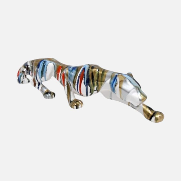 Pantera grande pintada 72x11x17 cm - Branco